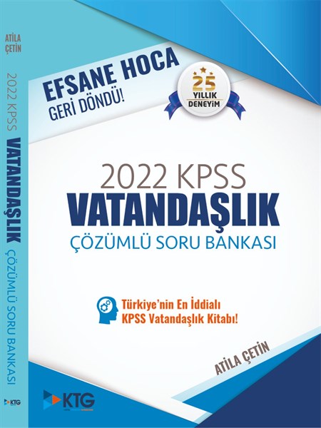 2022 KPSS Vatandaşlık Çözümlü Soru Bankası Kitabı